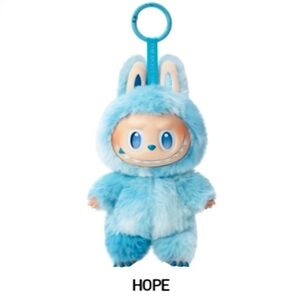 POP MART Big into Energy Hope blue and white. Plush Monster Keychain